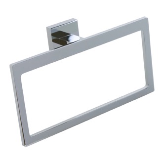 Towel Ring Modern Rectangular Chromed Brass and Cromall Towel Ring Gedy A070-13